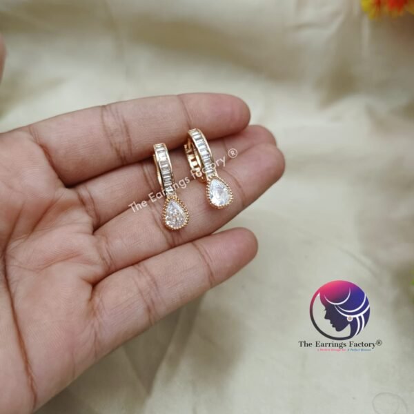 Daily Wear Ring Type Stone Stud Earrings - Image 4