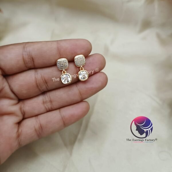 Traditional AD Stone Daily wear Golden Studs - Image 4