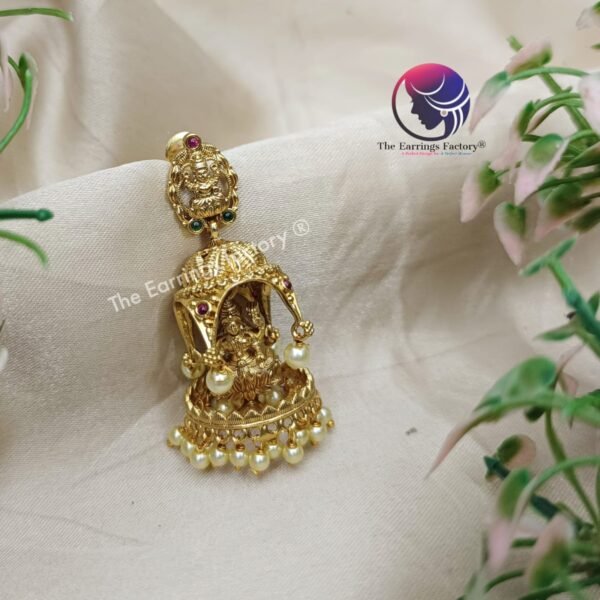 Traditional Antique Lakshmi Jhumka - Image 2