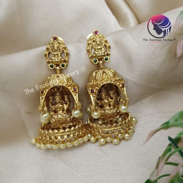 Traditional Antique Lakshmi Jhumka - Image 3