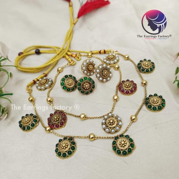 Trending Antique Stone Neckset with Earrings