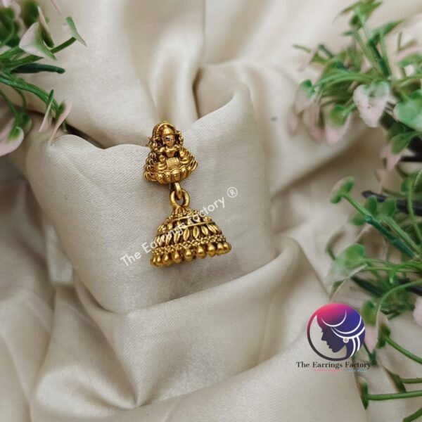 Traditional Antique Lakshmi Jhumka - Image 2