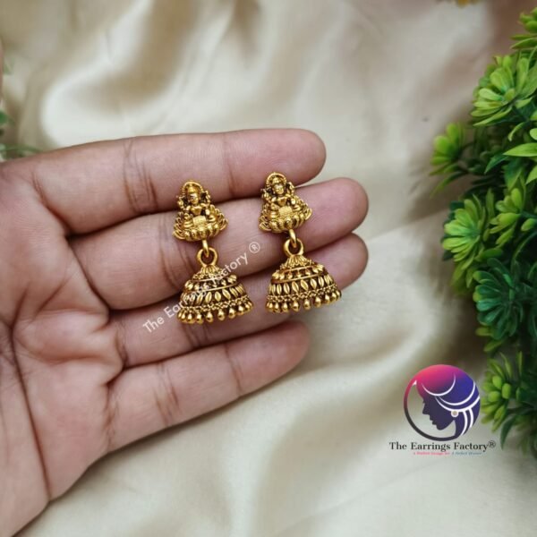 Traditional Antique Lakshmi Jhumka - Image 4