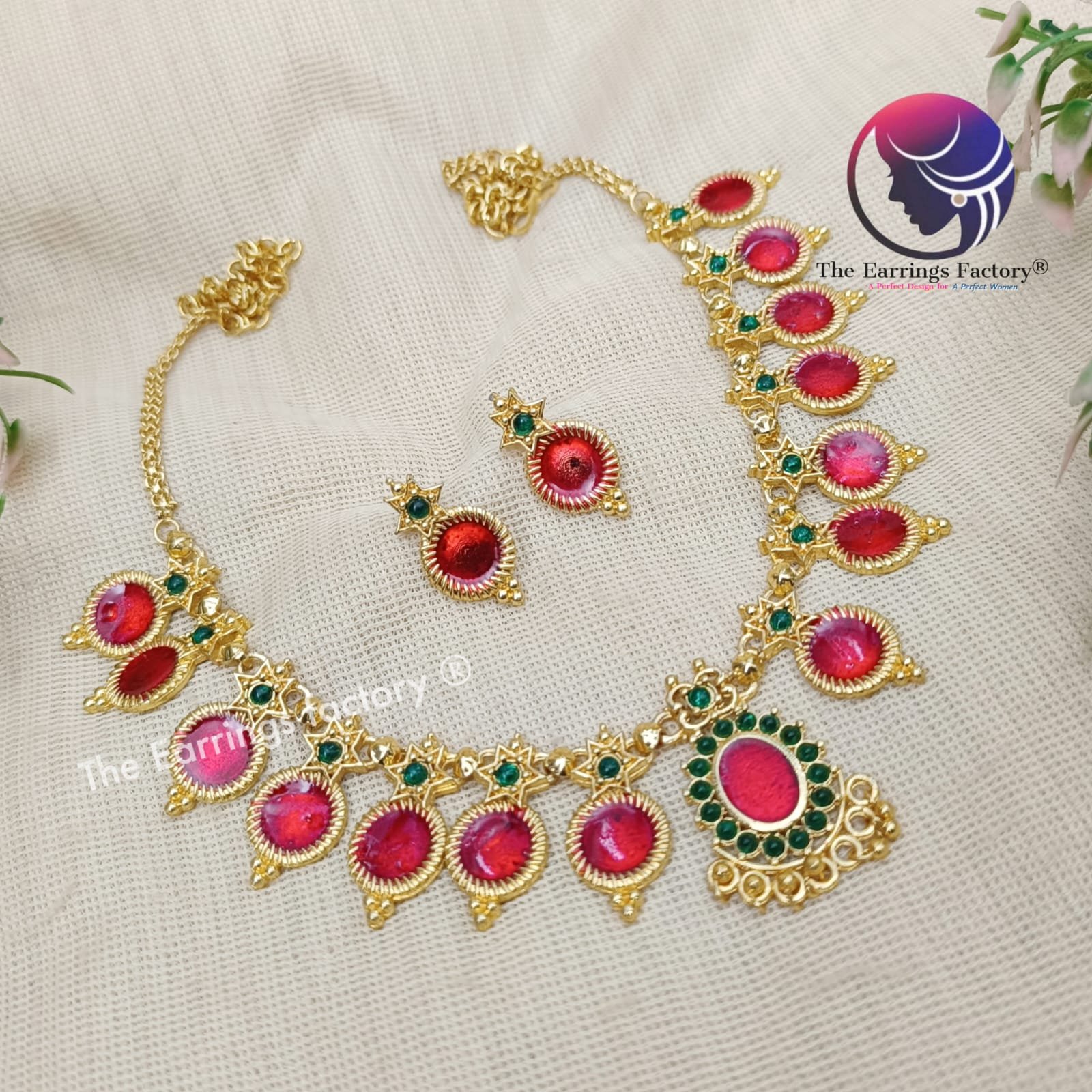 Traditional Golden Neckset with earrings
