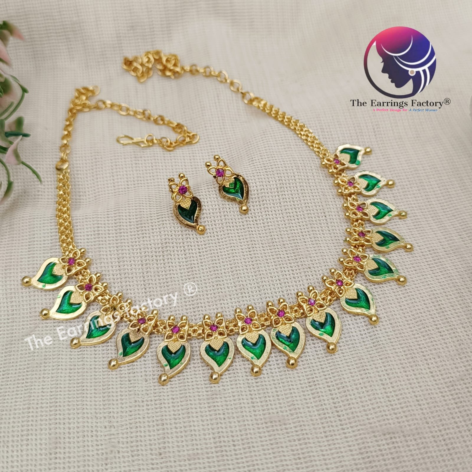 Traditional Golden Neckset with earrings