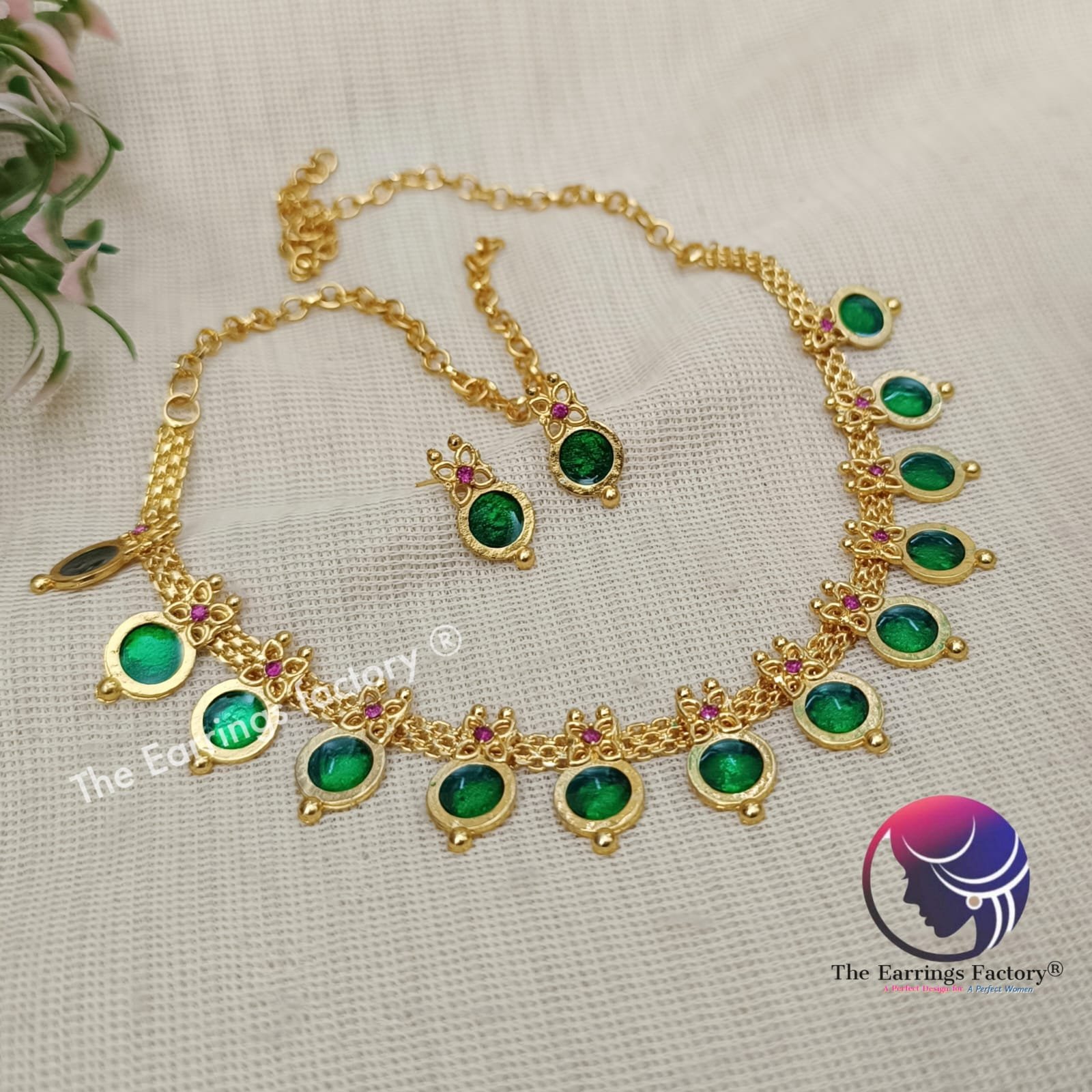 Traditional Golden Neckset with earrings