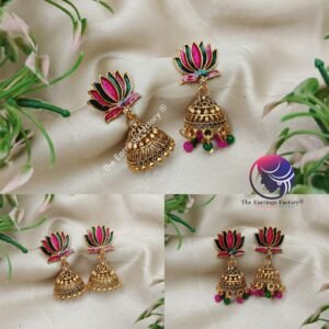Traditional Golden Lotus Jhumka