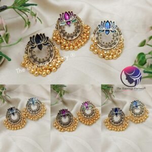 Traditional Golden Beads Lotus Studs