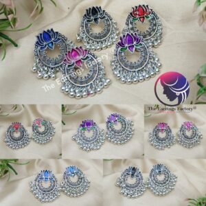 Traditional Silver Beads Lotus Studs