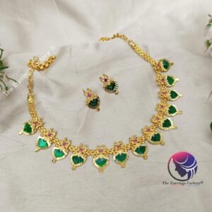 Traditional Golden Palakka Neckset with earrings
