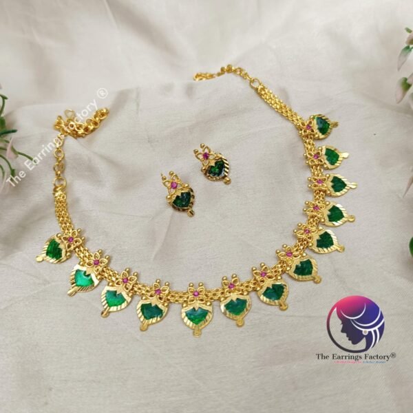 Traditional Golden Palakka Neckset with earrings