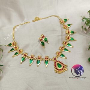 Traditional Golden Palakka Neckset with earrings