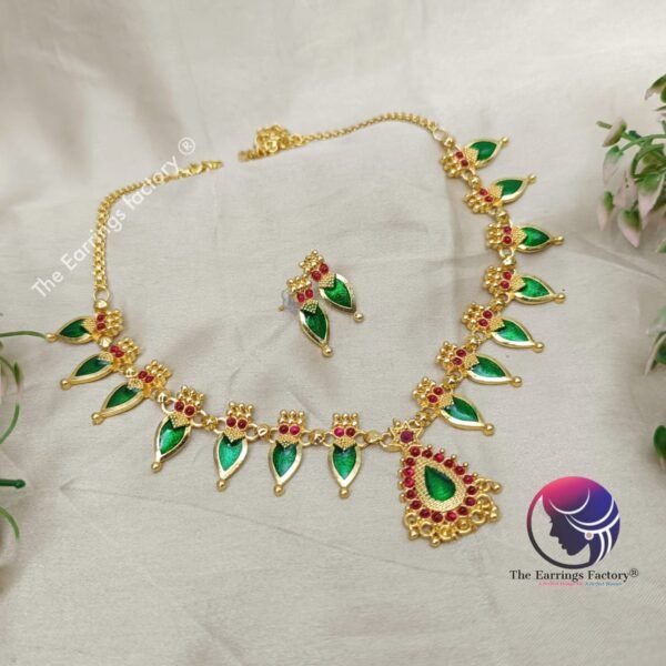 Traditional Golden Palakka Neckset with earrings