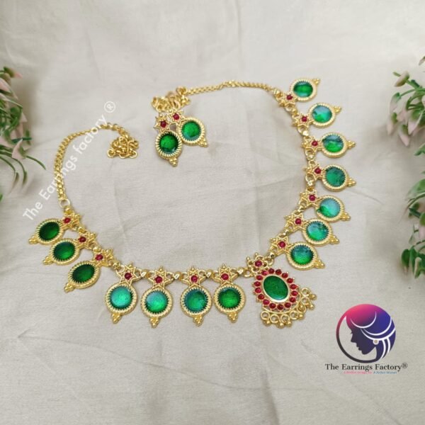 Traditional Golden Palakka Neckset with earrings