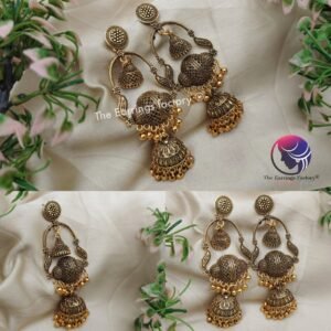 Classic Golden Metal Beads Long Jhumka
