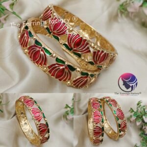 Traditional Antique Colourful Lotus Bangles