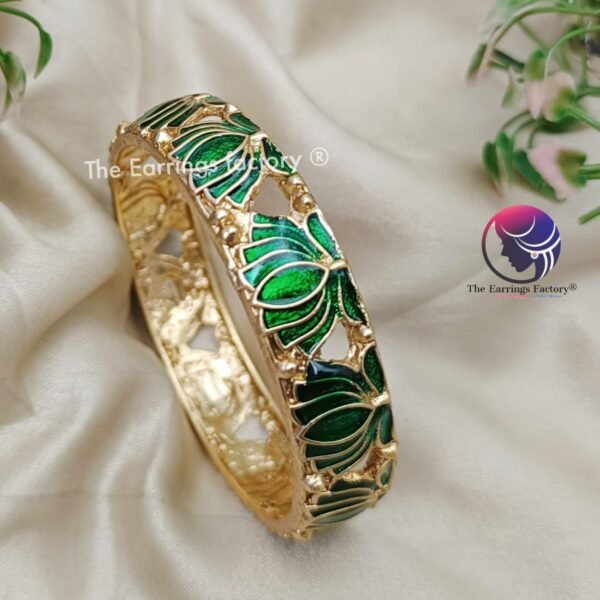 Traditional Antique Colourful Lotus Bangles - Image 2
