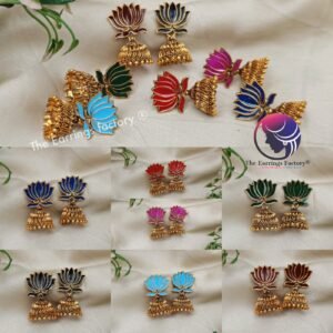 Traditional Golden Lotus Jhumka