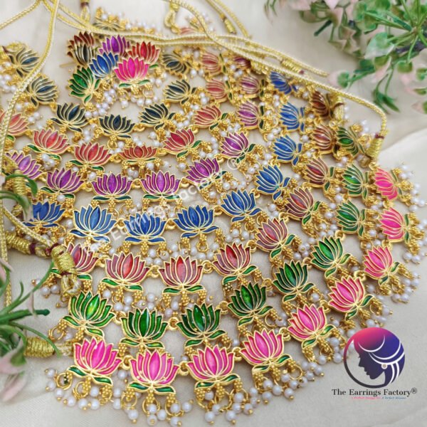 Trending Lotus Neckset With Earrings - Image 2