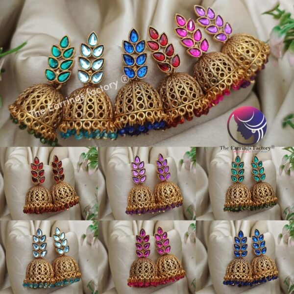 Traditional Golden Stone Jhumka