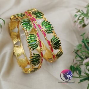 Traditional Antique Colourful Lotus Bangles