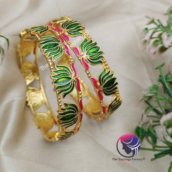 Traditional Antique Colourful Lotus Bangles