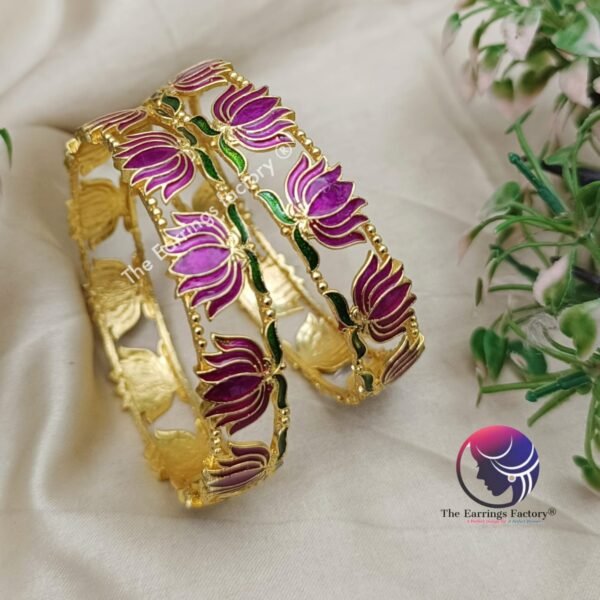 Traditional Antique Colourful Lotus Bangles