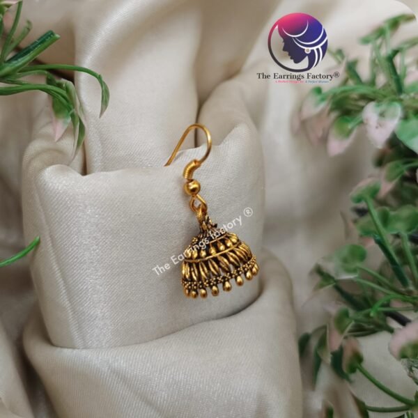 Traditional Golden Hook Jhumka - Image 3