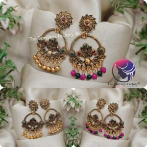 Traditional Golden Dangle Earrings