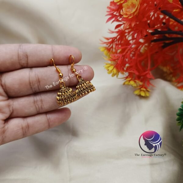 Traditional Golden Hook Jhumka - Image 4