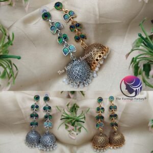 Traditional Golden | Silver Peacock Long Jhumka