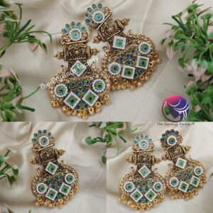 Classic Golden Peacock Feather Earrings