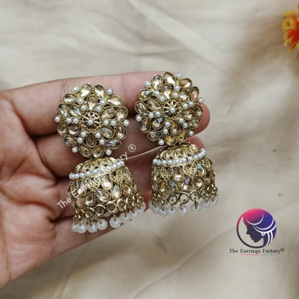 Kundan | wedding | Party wear Jhumka - Image 4