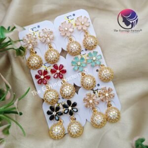 Daily Wear Golden Stone Drop Earrings