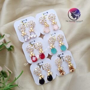 Daily Wear Golden Stone Drop Earrings