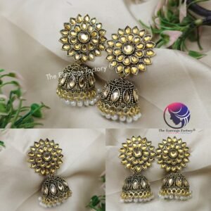 Traditional Golden Stone Jhumka