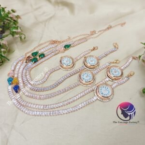 Stylish AD Stone Rose Gold Chain Type Watch Bracelet