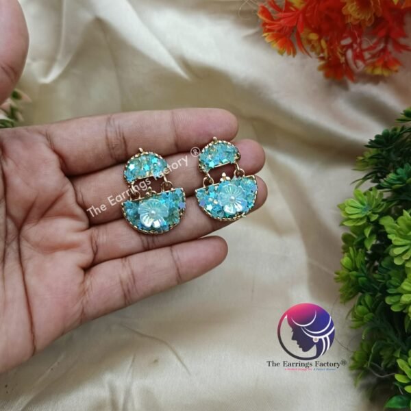Premium Western Crystal Stone Floral Earrings - Image 2
