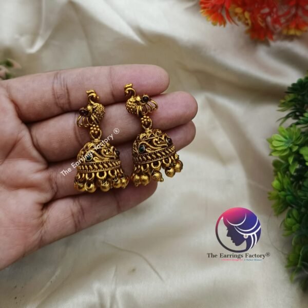Traditional Antique peacock Jhumka - Image 2