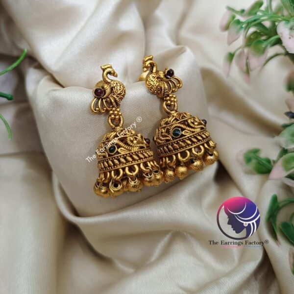 Traditional Antique peacock Jhumka - Image 3