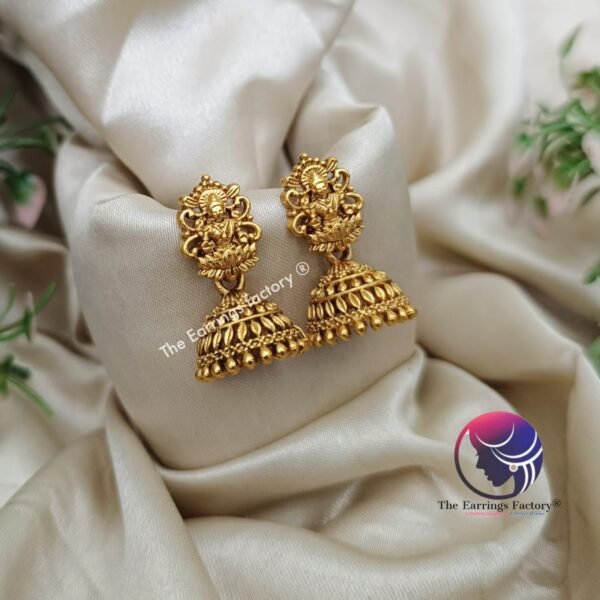 Traditional Antique Lakshmi Jhumka - Image 2
