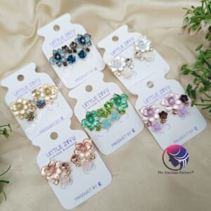 Premium Western Crystal Stone Floral Studs