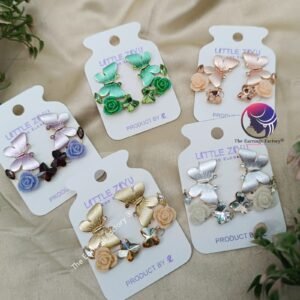 Premium Western butterfly Crystal Stone Floral Earrings
