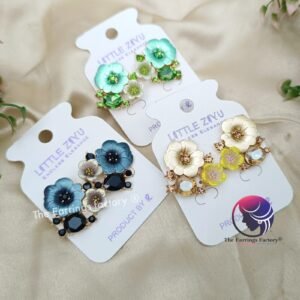 Premium Western Crystal Stone Floral Studs