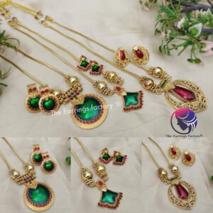 Traditional Golden Palakka Neckset with earrings