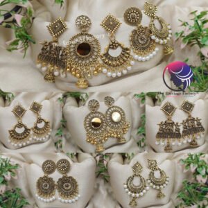 Traditional Golden Dangle Earrings