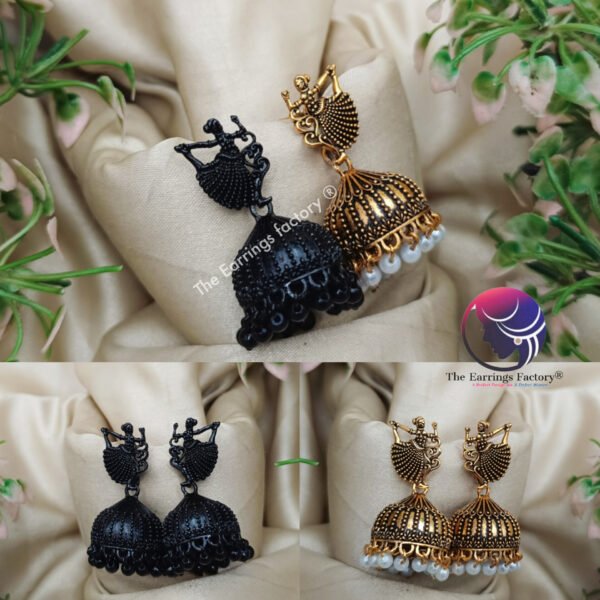 Traditional Golden | Black Doll Jhumka