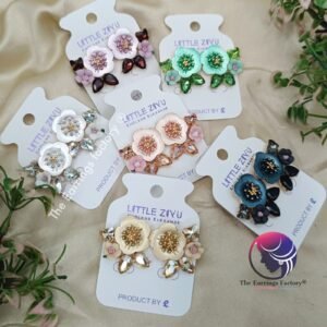 Premium Western Crystal Stone Floral Studs