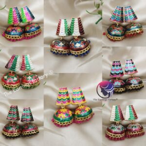 Trending Weightless Hand Painting Meenakari Golden jhumka