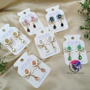 Premium Western Crystal Stone Floral Earrings